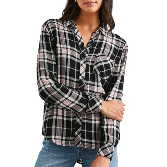 NEW • Rails • Women’s • HUNTER SHIRT IN ONYX ROSE GOLD LUREX Medium